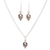 Conjunto de joyas de plata esterlina - Juego de joyas de plata esterlina con collar y aretes