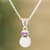 Rainbow moonstone and amethyst pendant necklace, 'Stylish Alliance' - Rainbow Moonstone and Amethyst Pendant Necklace from India