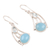 Blue topaz and chalcedony dangle earrings, 'Blue Glare' - Blue Topaz and Chalcedony Dangle Earrings from India