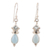 Blue topaz and chalcedony dangle earrings, 'Dancing Blue Gems' - Indian Blue Topaz and Chalcedony Dangle Earrings