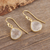 Gold-plated rainbow moonstone dangle earrings, 'Misty Sparkle' - 18k Gold-plated Rainbow Moonstone Dangle Earrings from India (image 2b) thumbail