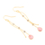 Gold-plated rhodochrosite dangle earrings, 'Sway in Style' - 18k Gold-plated Rhodochrosite Dangle Earrings from India (image 2c) thumbail