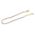 Gold-plated labradorite beaded bracelet, 'Evening Shimmer' - 18k Gold-plated Labradorite Beaded Bracelet Crafted in India