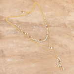 Gold-plated multi-gemstone pendant necklace, 'Classical Beauty' - 18k Gold-plated Multi-gemstone Pendant Necklace from India