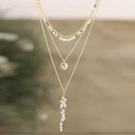 Gold-plated multi-gemstone pendant necklace, 'Classical Beauty' - 18k Gold-plated Multi-gemstone Pendant Necklace from India