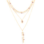 Gold-plated multi-gemstone pendant necklace, 'Classical Beauty' - 18k Gold-plated Multi-gemstone Pendant Necklace from India