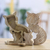 Wood puzzle box, 'Cheeky Friends' - Hand-Carved Cat Themed Wood Puzzle Box from India (image 2b) thumbail