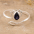 Iolite wrap ring, 'Deep Blue Lotus' - Iolite and Sterling Silver Lotus Wrap Ring from India (image 2) thumbail