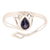 Iolite wrap ring, 'Deep Blue Lotus' - Iolite and Sterling Silver Lotus Wrap Ring from India thumbail