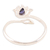Iolite wrap ring, 'Deep Blue Lotus' - Iolite and Sterling Silver Lotus Wrap Ring from India