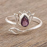 Amethyst wrap ring, 'Lilac Lotus'
