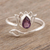 Amethyst wrap ring, 'Lilac Lotus' - Amethyst and Sterling Silver Lotus Wrap Ring from India (image 2) thumbail