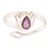 Amethyst wrap ring, 'Lilac Lotus' - Amethyst and Sterling Silver Lotus Wrap Ring from India thumbail
