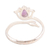 Amethyst wrap ring, 'Lilac Lotus' - Amethyst and Sterling Silver Lotus Wrap Ring from India (image 2c) thumbail