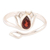Garnet wrap ring, 'Radiant Lotus' - Garnet and Sterling Silver Lotus Wrap Ring from India thumbail