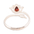 Garnet wrap ring, 'Radiant Lotus' - Garnet and Sterling Silver Lotus Wrap Ring from India (image 2c) thumbail