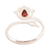 Garnet wrap ring, 'Radiant Lotus' - Garnet and Sterling Silver Lotus Wrap Ring from India