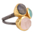 Multi-stone cocktail ring, 'Sparkling Blossoms in Gold' - 18k Gold-plated Sterling Silver Multi-stone Cocktail Ring (image 2b) thumbail