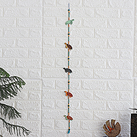 Wood wall accent, 'Illusion Turtles' - Colorful Mango Wood Wall Accent with Turtles