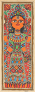 Madhubani-Gemälde - Lakshmi Madhubani-Gemälde in bunter Palette aus Indien