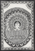 Madhubani painting, 'Serene Buddha' - Signed Madhubani Buddha Painting in Black and White