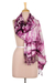 Tie-dyed wool shawl, 'Purple Spectacle' - Handcrafted Shibori Tie-Dyed Wool Shawl in Purple Tones thumbail