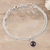 Garnet charm bracelet, 'Scarlet Globe' - Garnet and Sterling Silver Charm Bracelet Crafted in India