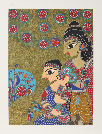 Ramayana-Themed Madhubani Painting from India