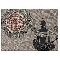 'Nirvana-Buddha Peace' (2021) - World Peace Project Buddhist Madhubani Style Painting India