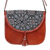 Leather sling bag, 'Stylish Muse' - Russet Leather Sling Bag with Patterned Accent and Tassel (image 2a) thumbail