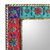 Embossed brass wall mirror, 'Floral Thoughts' - Mango Wood and Brass Wall Mirror with Floral Details (image 2b) thumbail