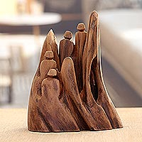 Reclaimed wood sculpture, 'Forest Entities' - Indian Abstract Sculpture Crafted from Reclaimed Tun Wood