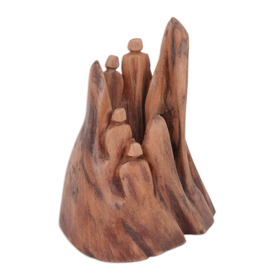 Reclaimed wood sculpture, 'Forest Entities' - Indian Abstract Sculpture Crafted from Reclaimed Tun Wood