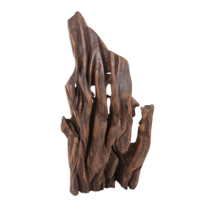 Escultura de madera recuperada - Escultura abstracta elaborada con madera de sal recuperada