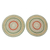 Manteles individuales de fibras naturales, (juego de 4) - Juego de 4 manteles individuales redondos Mandala de fibra natural en color verde