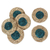 Natural fiber coasters, 'Turquoise Aura' (set of 6) - Set of 6 Handcrafted Natural Fiber Coasters in Turquoise