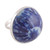 Ceramic cocktail ring, 'Blue Enchantment' - Blue Ceramic and Sterling Silver Cocktail Ring from India