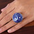 Ceramic cocktail ring, 'Blue Enchantment' - Blue Ceramic and Sterling Silver Cocktail Ring from India