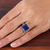 Lapis lazuli single stone wrap ring, 'Majestic Glory' - High-Polished 4-Carat Lapis lazuli Single Stone Wrap Ring