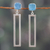 Pendientes colgantes de cuarzo drusy - Pendientes colgantes rectangulares de plata de ley y cuarzo druso