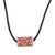 Ceramic pendant necklace, 'Red Vines' - Hand-Painted Ceramic Pendant Necklace with Leather Cord