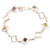 Multi-gemstone link bracelet, 'colourful Harmony' - Multi-gemstone Sterling Silver Link Bracelet from India