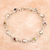 Multi-gemstone link bracelet, 'colourful Orbs' - Multi-gemstone Sterling Silver Link Bracelet from India