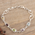 pulsera de eslabones con múltiples gemas - Pulsera de eslabones de plata esterlina con piedras preciosas múltiples de la India