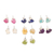 Gemstone stud earrings, 'Magical Chants' (set of 7) - Set of 7 Gemstone Sterling Silver Stud Earrings thumbail