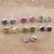 Gemstone stud earrings, 'Yoga Delight' (set of 7) - Set of 7 Gemstone Stud Earrings Crafted in India (image 2) thumbail