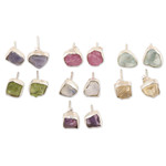 Gemstone stud earrings, 'Yoga Delight' (set of 7) - Set of 7 Gemstone Stud Earrings Crafted in India