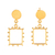 Gold-plated dangle earrings, 'Glorious Square' - 14k Gold-Plated Dangle Earrings with Geometric Design thumbail
