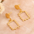 Gold-plated dangle earrings, 'Glorious Square' - 14k Gold-Plated Dangle Earrings with Geometric Design (image 2b) thumbail