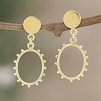 Vergoldete Ohrhänger, „Sparkling Creation“ – Ohrhänger aus 14 Karat vergoldetem Sterlingsilber aus Indien